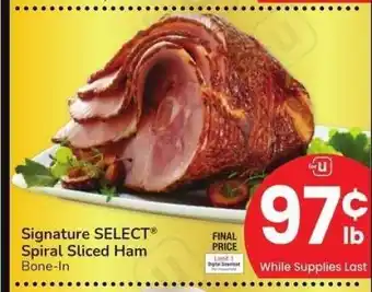 Albertsons Signature SELECT Spiral Sliced Ham - Bone - In offer