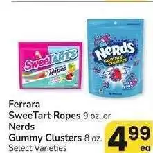 Albertsons Ferrara SweeTart Ropes 9 oz. or Nerds Gummy Clusters 8 oz. - Select Varieties offer