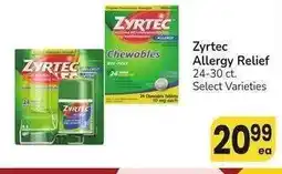 Albertsons Zyrtec Allergy Relief - 24-30 ct. Select Varieties offer