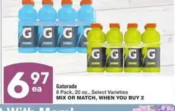 Albertsons Gatorade - 8 Pack, 20 oz., Select Varieties MIX OR MATCH offer