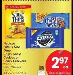 Albertsons Nabisco Family Size Oreo, Chips Ahoy! Cookies or Snack Crackers - 9.9-19.5 oz. Select Varieties offer