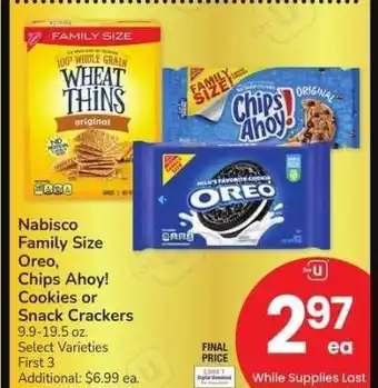 Albertsons Nabisco Family Size Oreo, Chips Ahoy! Cookies or Snack Crackers - 9.9-19.5 oz. Select Varieties offer