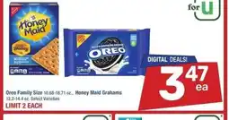 Albertsons Oreo Family Size 10.68-18.71 oz., Honey Maid Grahams 12.2-14.4 oz. - Select Varieties offer