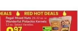 Albertsons Regal Mixed Nuts 29-32 oz. or Wonderful Pistachio Kernels 12 oz. - Select Varieties offer