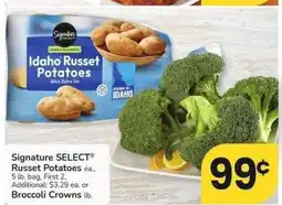 Albertsons Signature SELECT Russet Potatoes ea., 5 lb. bag, or Broccoli Crowns lb offer