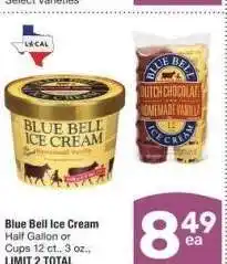 Albertsons Blue Bell Ice Cream Half Gallon or Cups 12 ct. 3 oz offer