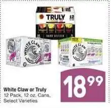 Albertsons White Claw or Truly* - 12 Pack, 12 oz. Cans, Select Varieties offer