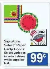Albertsons Signature Select Paper Party Goods - Select varieties offer