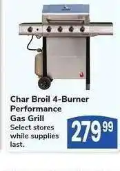 Albertsons Char-Broil 4 Burner Performance Gas Grill offer