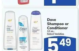 Albertsons Dove Shampoo or Conditioner - 12 oz., Select Varieties offer