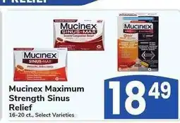 Albertsons Mucinex Maximum Strength Sinus Relief - 16-20 ct., Select Varieties offer
