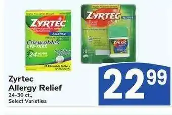 Albertsons Zyrtec Allergy Relief - 24-30 ct., Select Varieties offer