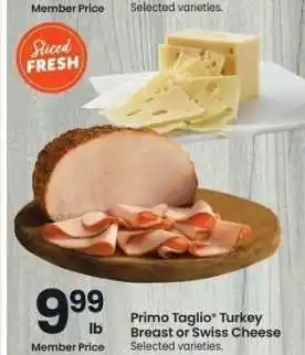 Albertsons Primo Taglio Turkey Breast or Swiss Cheese - Selected varieties offer