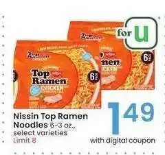 Albertsons Nissin Top Ramen Noodles - 6-3 oz., select varieties offer