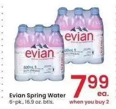 Albertsons Evian Spring Water - 6 - pk., 16.9 oz. btls offer