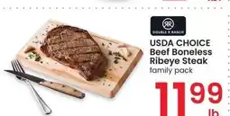 Albertsons USDA CHOICE Beef Boneless Ribeye Steak - family pack offer