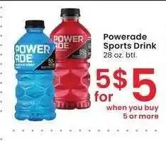 Albertsons Powerade Sports Drink - 28 oz. btl offer
