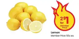 Albertsons Lemon - Member Price: 50¢ ea offer