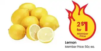 Albertsons Lemon - Member Price: 50¢ ea offer