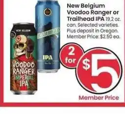 Albertsons New Belgium Voodoo Ranger or Trailhead IPA offer