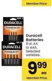 Albertsons Duracell Batteries - 8 ct. AA or AAA. Selected varieties offer