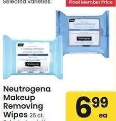 Albertsons Neutrogena Makeup Removing Wipes - 25 ct. Selected varieties offer
