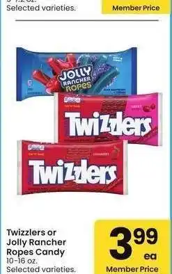 Albertsons Twizzlers or Jolly Rancher Ropes Candy - 10-16 oz. Selected varieties offer