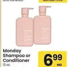Albertsons Monday Shampoo or Conditioner - 12 oz. Selected varieties offer