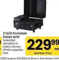 Albertsons Z Grill Portable Pellet Grill - Selected varieties in select stores offer