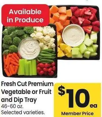 Albertsons Fresh Cut Premium Vegetable or Fruit and Dip Tray - 46-60 oz. Selected varieties offer