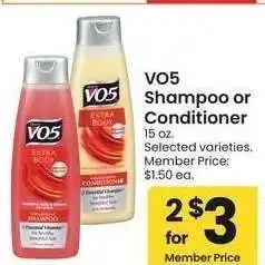 Albertsons VO5 Shampoo or Conditioner - 15 oz. Selected varieties. Member Price: $1.50 ea offer