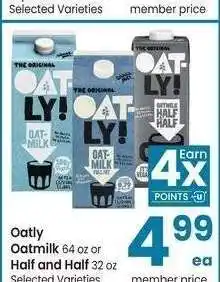 Albertsons Oatly Oatmilk 64 oz or Half and Half 32 oz - Selected Varieties offer