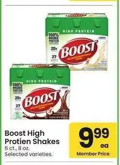 Albertsons Boost High Protien Shakes - 6 ct., 8 oz. Selected varieties offer