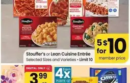 Albertsons Stouffer's or Lean Cuisine Entrée - Selected Sizes and Varieties offer