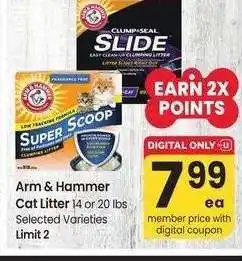 Albertsons Arm & Hammer Cat Litter - 14 or 20 lbs Selected Varieties offer