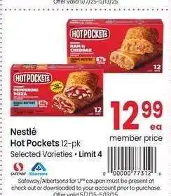 Albertsons Nestlé Hot Pockets - 12 - pk Selected Varieties offer