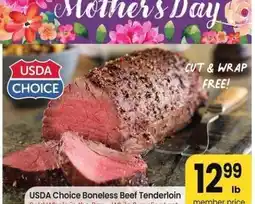 Albertsons USDA Choice Boneless Beef Tenderloin - Sold Whole in the Bag offer