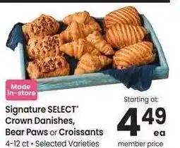 Albertsons Signature SELECT Crown Danishes, Bear Paws or Croissants - 4-12 ct • Selected Varieties offer