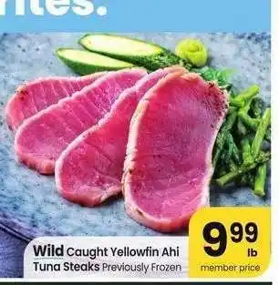 Albertsons Wild Caught Yellowfin Ahi Tuna Steaks - Previously Frozen offer