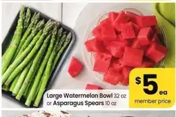 Albertsons Large Watermelon Bowl 32 oz or Asparagus Spears 10 oz offer