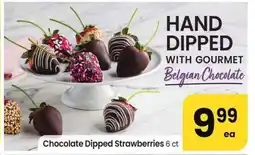 Albertsons Chocolate Dipped Strawberries - 6 ct HAND DIPPED WITH GOURMET Belgian Chocolate offer