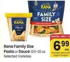 Albertsons Rana Family Size Pasta or Sauce - 12.5-20 oz Selected Varieties offer