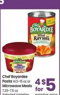 Albertsons Chef Boyardee Pasta 14.5-15 oz or Microwave Meals 7.25-7.5 oz - Selected Varieties offer