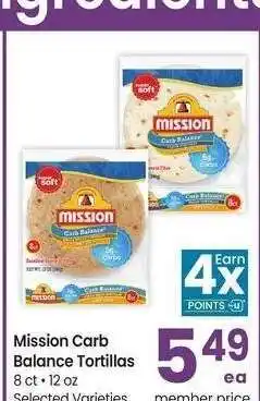 Albertsons Mission Carb Balance Tortillas* - 8 ct • 12 oz Selected Varieties offer