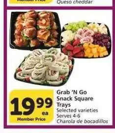 Albertsons Grab'N Go Snack Square Trays - Selected varieties Serves 4-6 Charola offer
