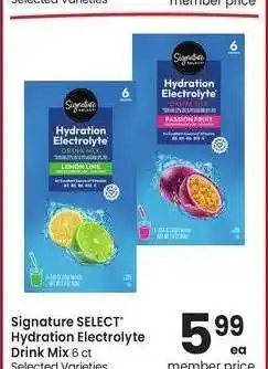 Albertsons Signature SELECT Hydration Electrolyte Drink Mix - 6 ct Selected Varieties offer
