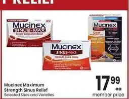 Albertsons Mucinex Maximum Strength Sinus Relief - Selected Sizes and Varieties offer