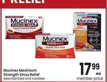 Albertsons Mucinex Maximum Strength Sinus Relief - Selected Sizes and Varieties offer