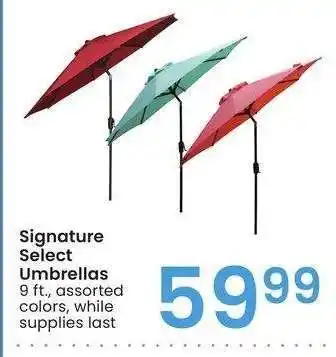 Albertsons Signature Select Umbrellas - 9 ft., assorted colors offer