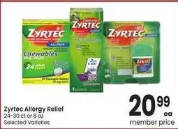 Albertsons Zyrtec Allergy Relief - 24-30 ct or 8 oz Selected Varieties offer